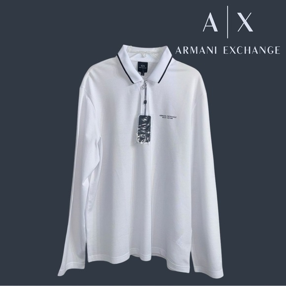 Armani Exchange (NWT) Men’s Zip Long Sleeve Polo Size XL - Picture 1 of 8